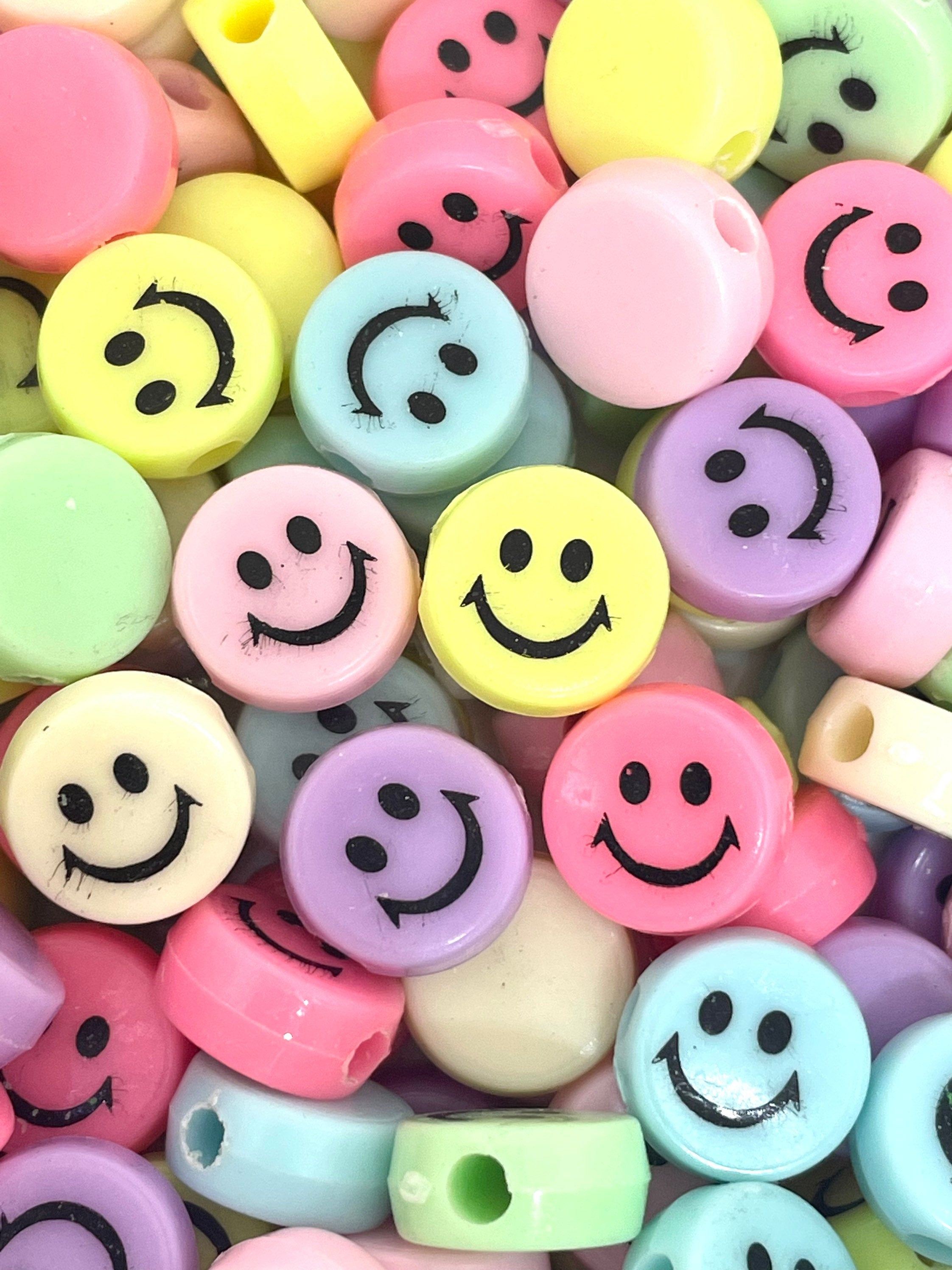 Cute Pastel Smiley Face Beads, Emoji Charm, Happy Face Charm, Pendant,  Pastel Beads